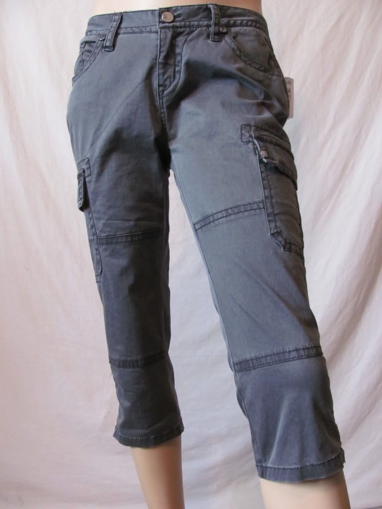 womens gray capri pants